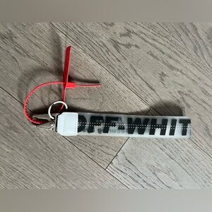 Black Off white wristlet keyholder